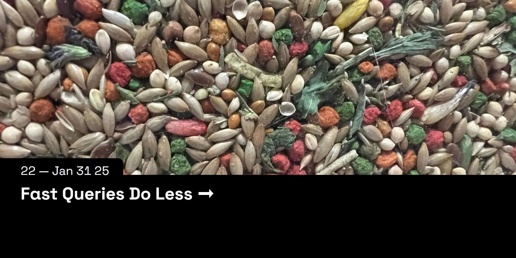 Fast Queries Do Less