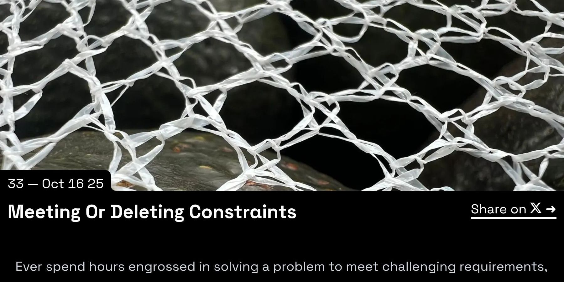 Meeting or Deleting Constraints